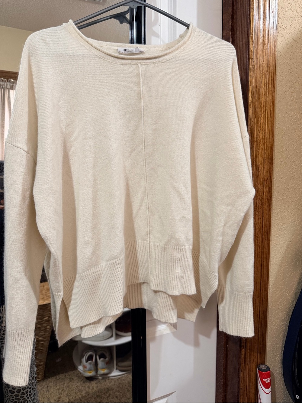 Double Zero Cream Relaxed Crewneck Knit Sweater